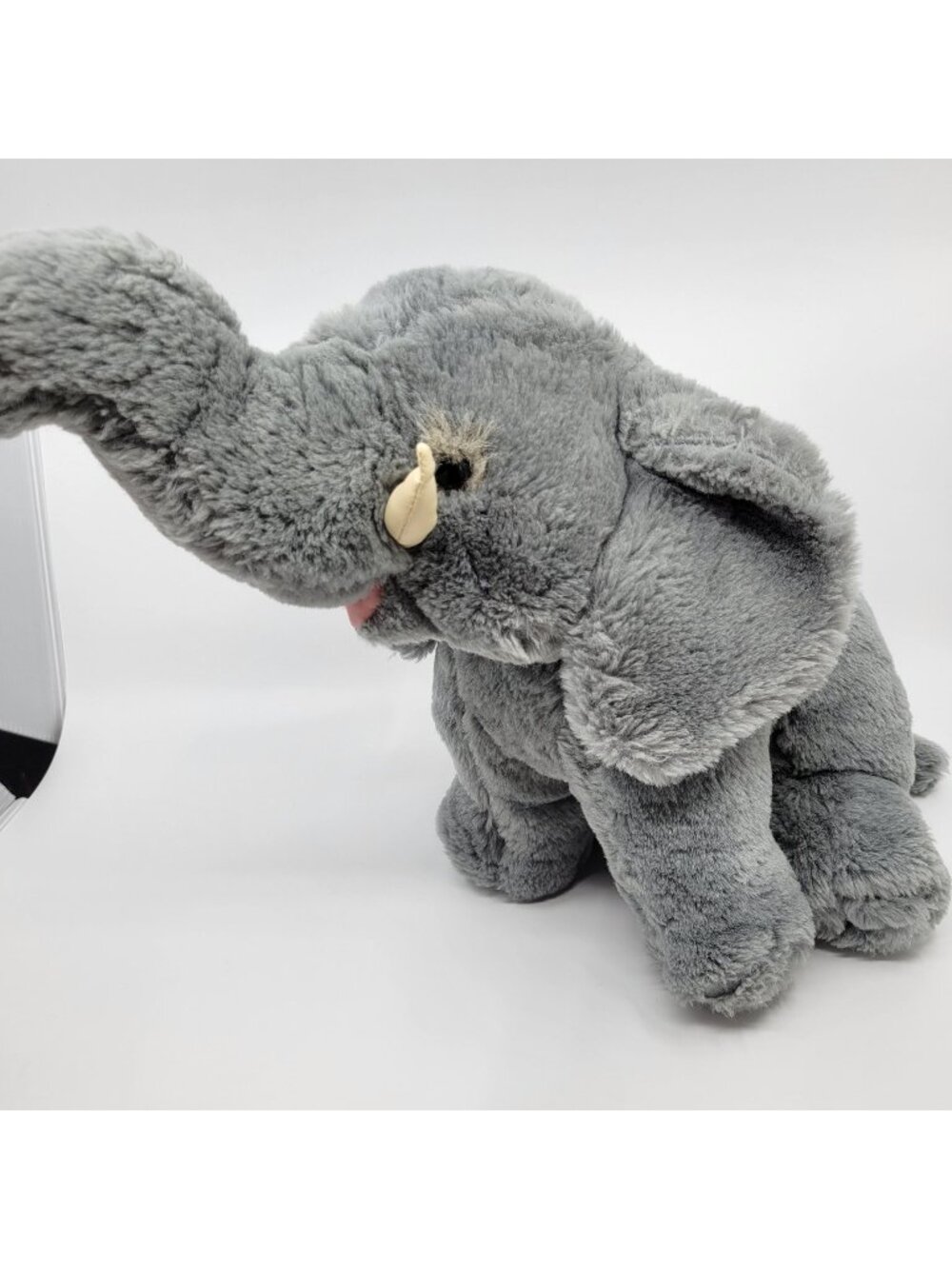 Kids Preferred Realistic Elephant Plush Sitting Long Trunk 12" Stuffed Animal